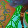 Made with acrylic, gesso and metallic paint on canvas.

24x18 inches covered in an acrylic protective layer. 

Made in 2017