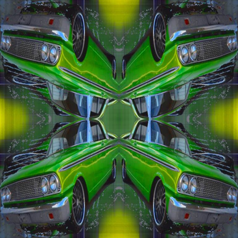 Print of Abstract Automobile Mixed Media by Deric Neufeld