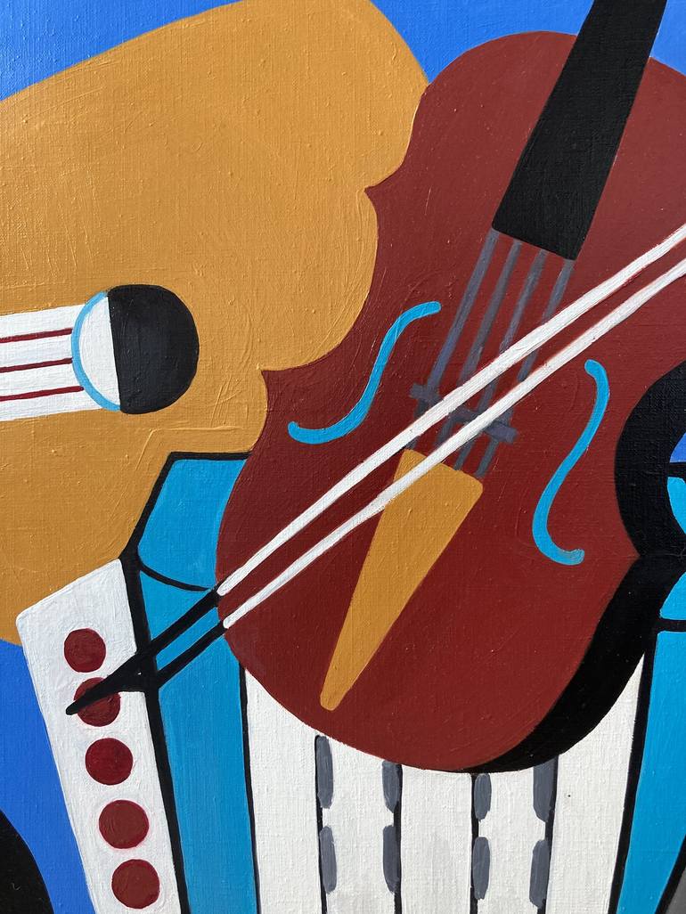 Original Art Deco Music Painting by Olga Afanasiadi