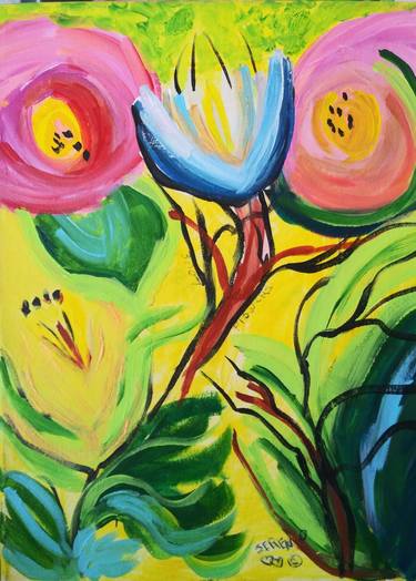 Original Floral Painting by Sandy Sereno