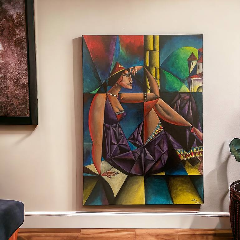 Original Cubism Geometric Painting by David Ditroi