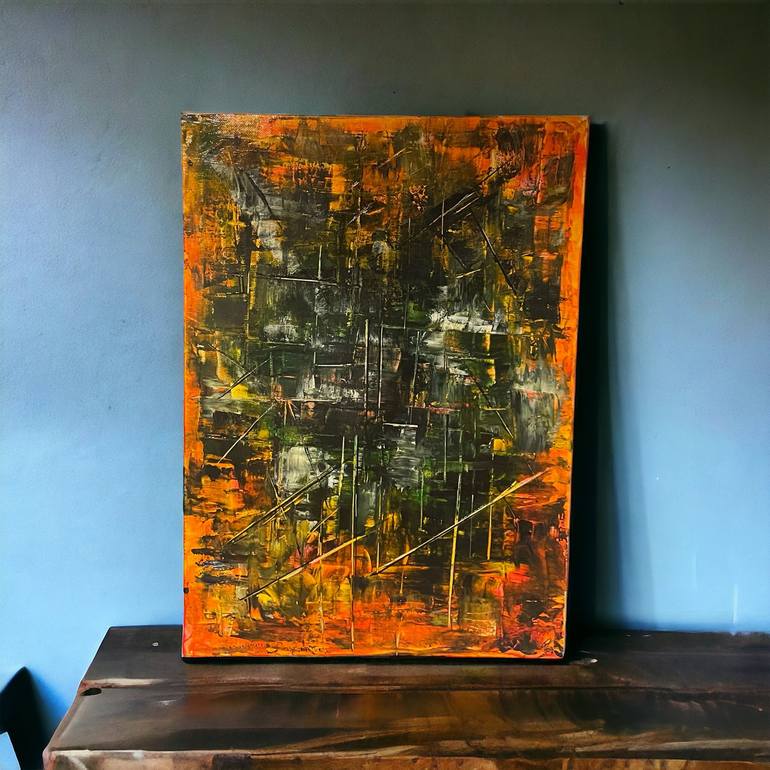 Original Abstract Expressionism Abstract Painting by David Ditroi