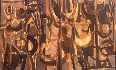 Original Abstract Expressionism Abstract Painting by Kaushlendra Pratap Singh