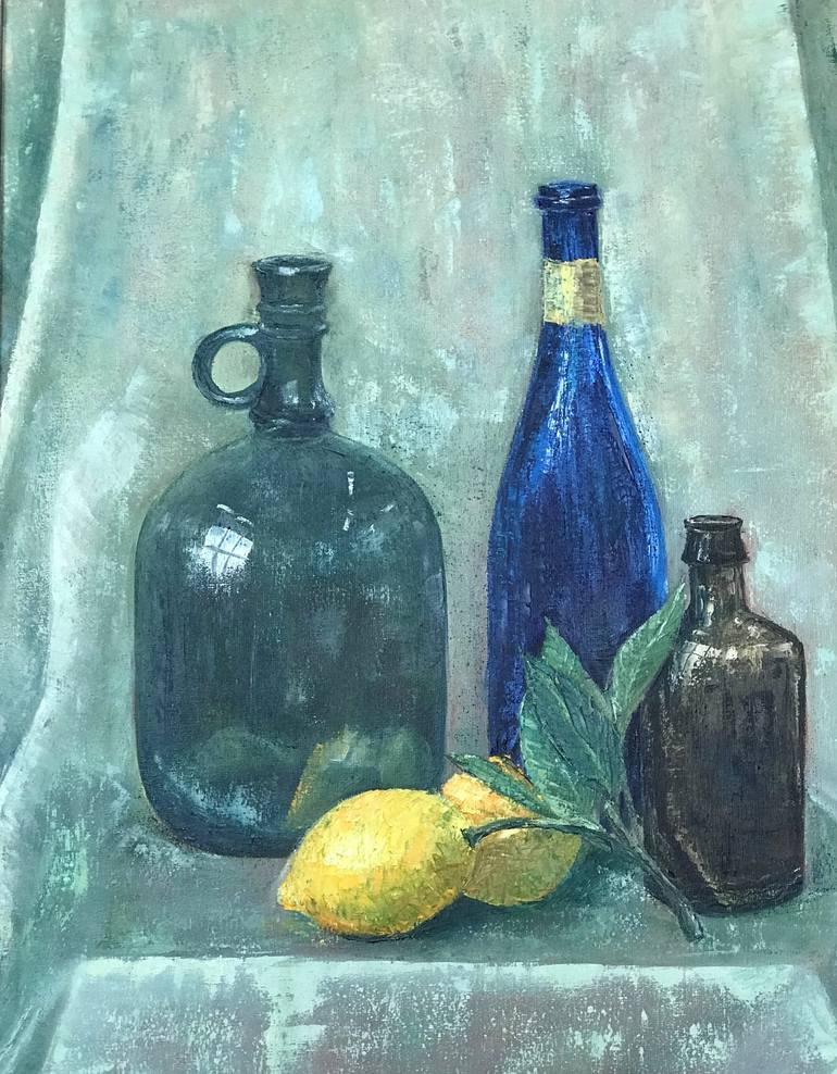 Still life with lemons Painting by Kudarova Oksana | Saatchi Art