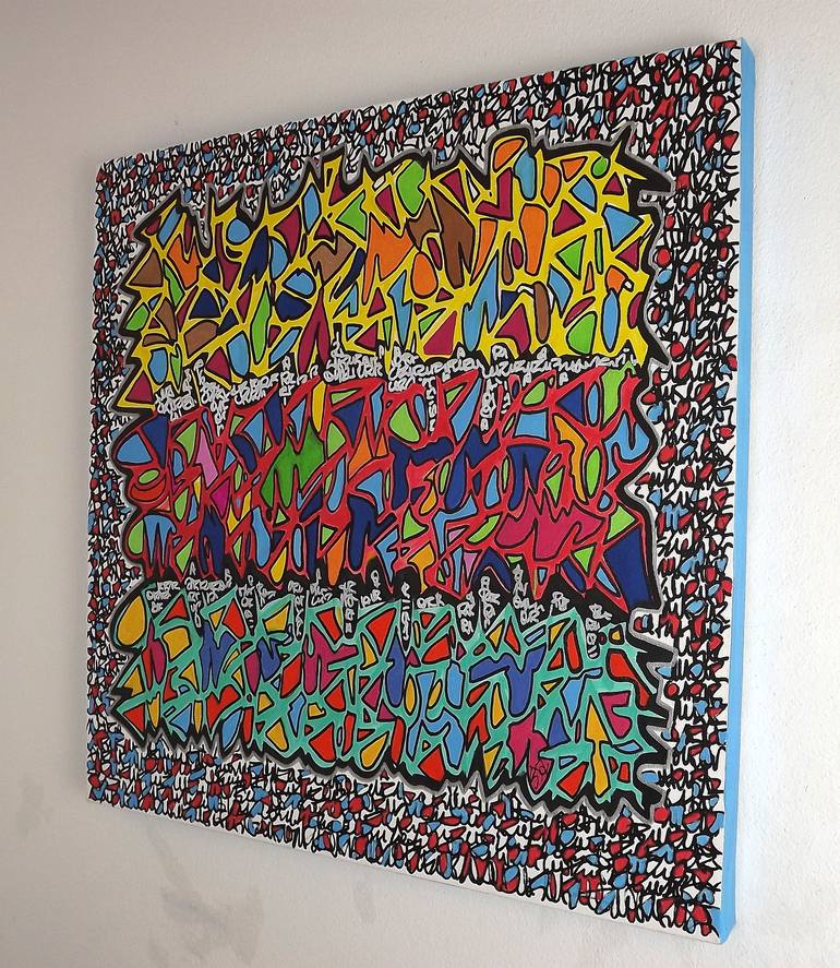 Original Abstract Expressionism Graffiti Painting by marco stazzini aka STOZ