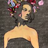 Flower Crown, hand embellished giclée by Tony Thielen