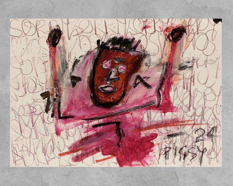 Original Expressionism Abstract Painting by Pigsy Art