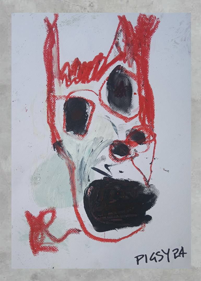 Original Expressionism Abstract Painting by Pigsy Art