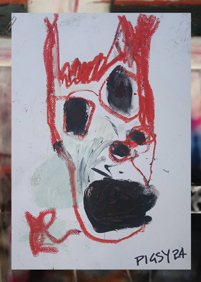Original Expressionism Abstract Painting by Pigsy Art