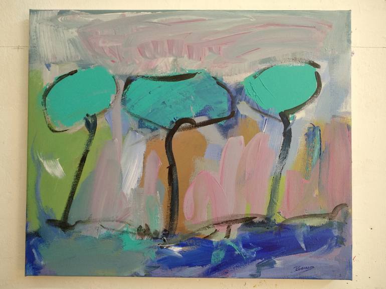 Original Expressionism Landscape Painting by Jesus Cuenca Calero