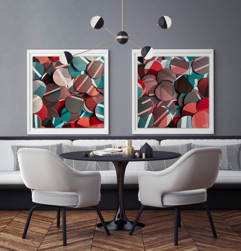 Original Abstract Geometric Printmaking by Leigh Bagley