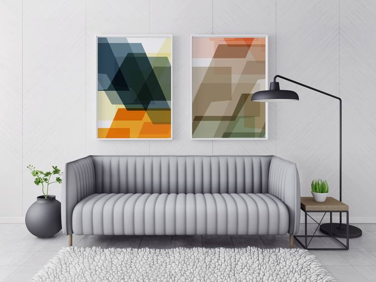Original Modernism Abstract Mixed Media by Leigh Bagley