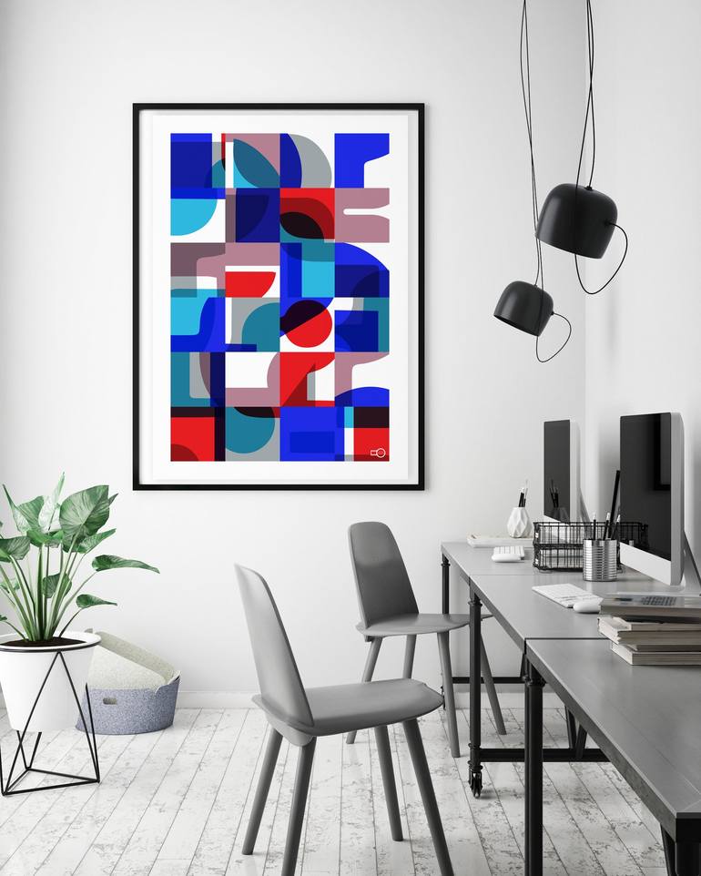 Original Abstract Geometric Printmaking by Leigh Bagley