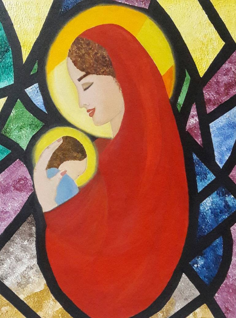 Mary Mother Of Jesus Painting by Pushpa Kunwar Saatchi Art