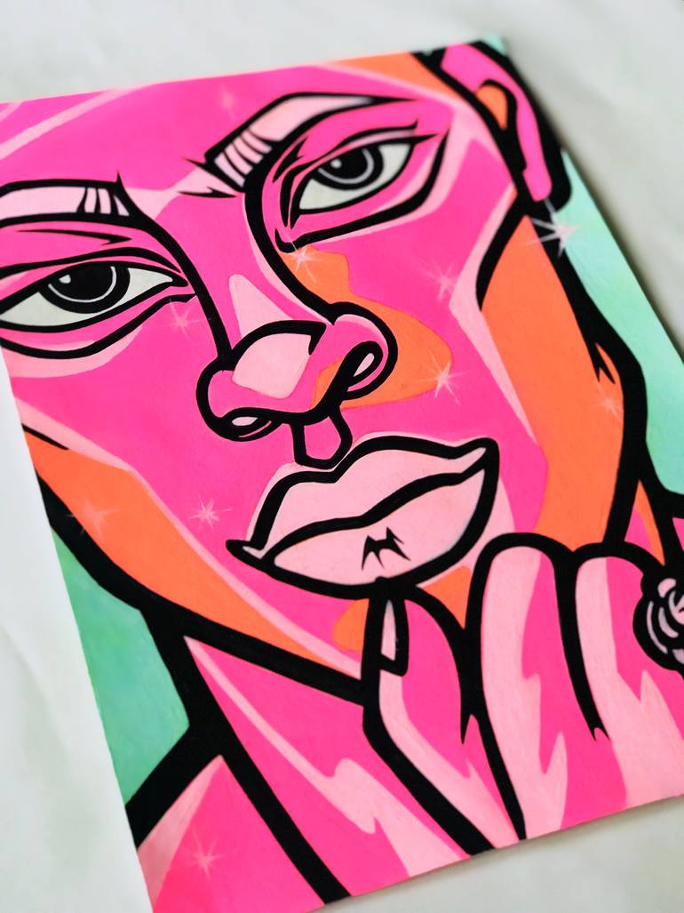 Original Art Deco People Painting by Ksenia Sulaeva