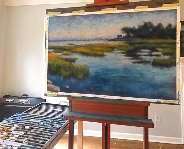 Original Impressionism Landscape Painting by Anastasia Zinkerman