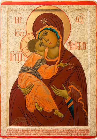 Icon of “Our Lady of Tenderness (Vladimir)” - ORIGINAL painting thumb