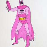 Rainbow Batman (Pink) by Tegan Iversen