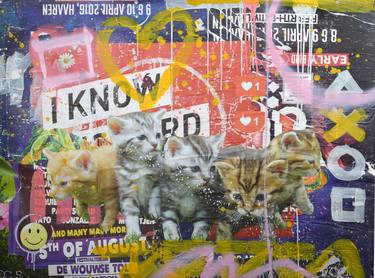 Print of Cats Collage by Robin Burger