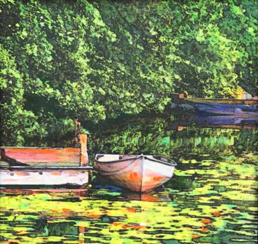 Print of Boat Mixed Media by Janie Samuels