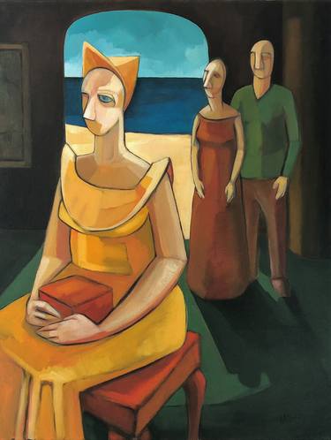 Print of Cubism People Paintings by Sandro Nocentini