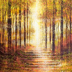 Golden Autumn Forest Path