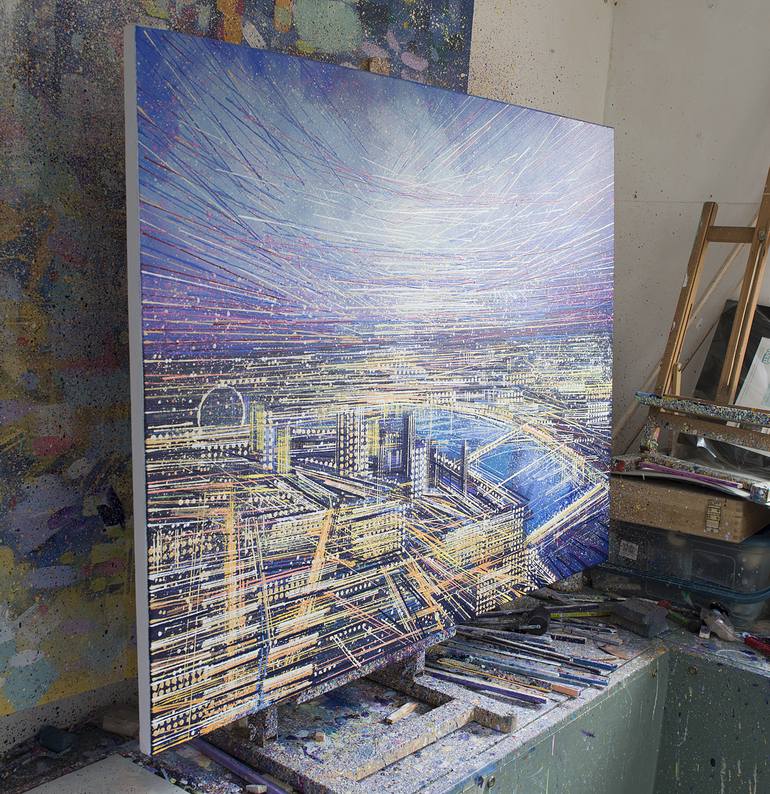 Original Expressionism Cities Painting by Marc Todd