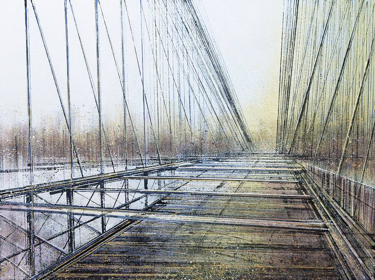 New York City. The Brooklyn Bridge At Twilight Painting by Marc Todd ...
