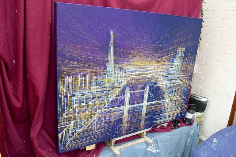 Original Abstract Cities Painting by Marc Todd