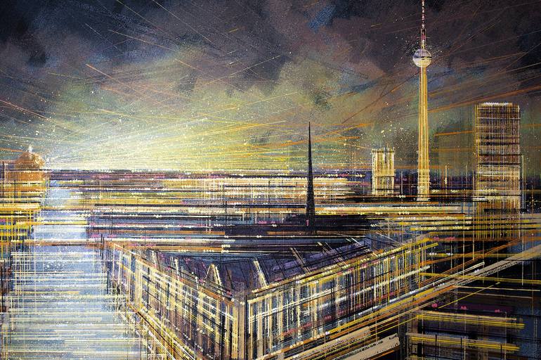 Original Modern Cities Painting by Marc Todd