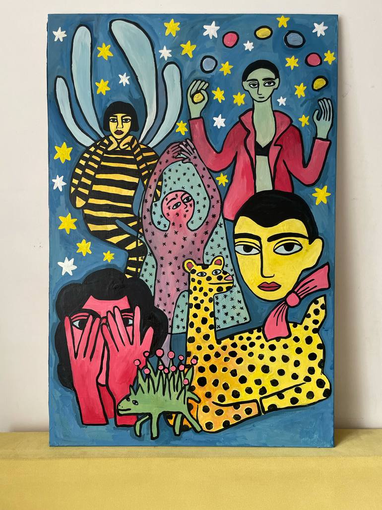 Original Illustration Animal Painting by Oksana Fedshychyn