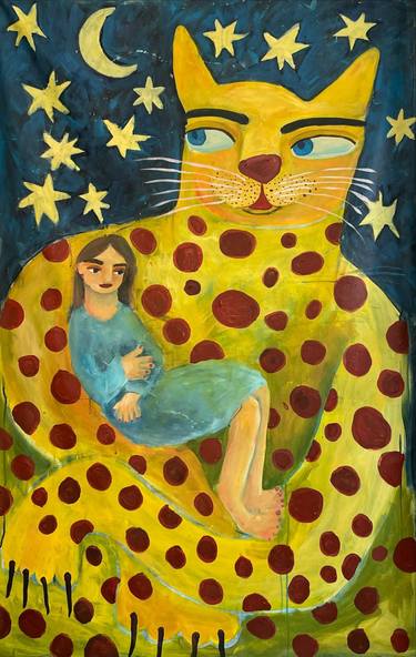 Original Figurative Animal Painting by Oksana Fedshychyn