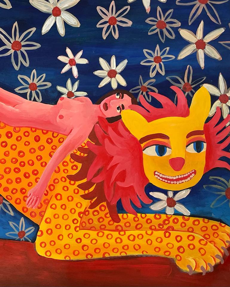 Original Surrealism Animal Painting by Oksana Fedshychyn