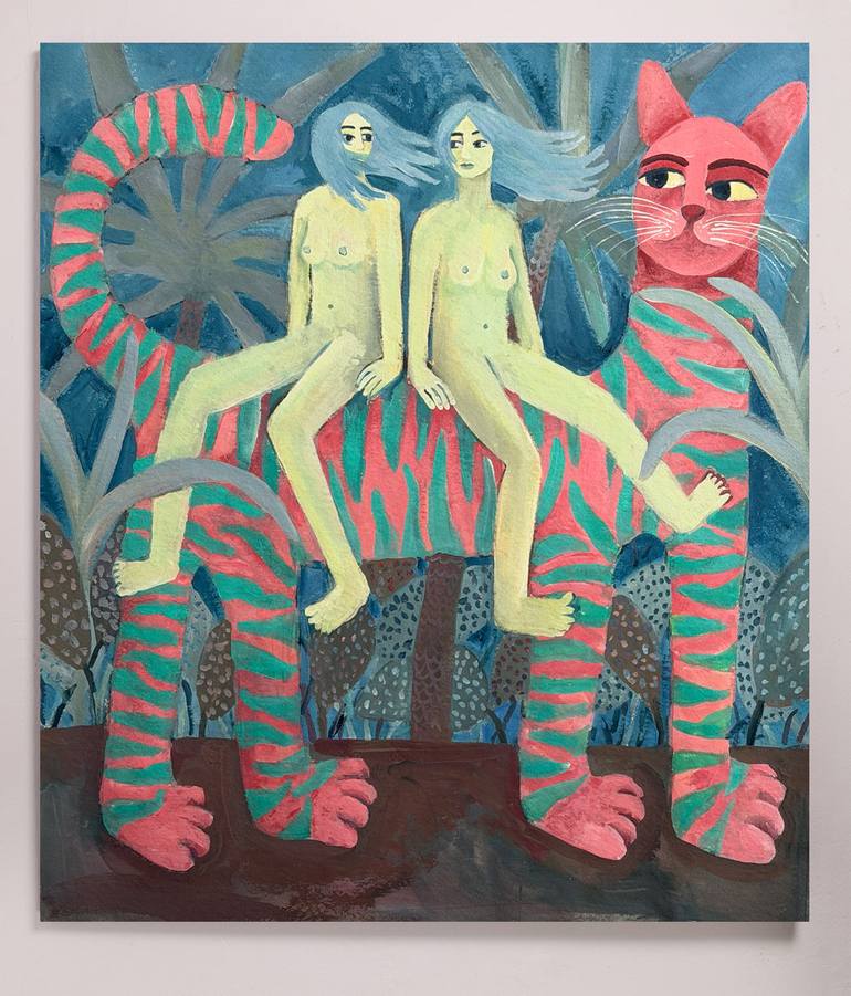 Original Symbolism Animal Painting by Oksana Fedshychyn