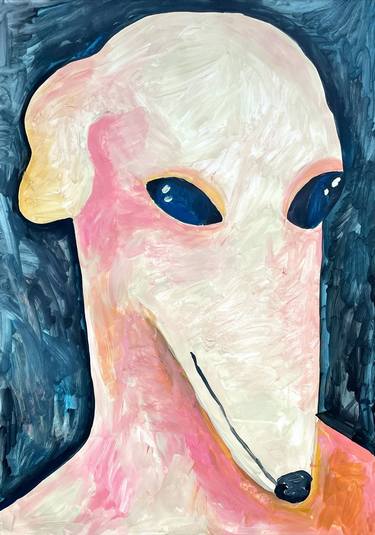 Original Figurative Dogs Paintings by Oksana Fedshychyn