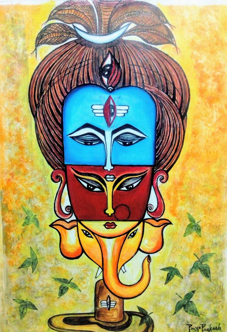 Lard Shiva Painting by Priya Prakash | Saatchi Art