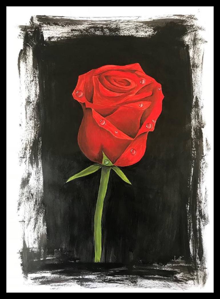 Red rose Painting by Krithi kondana  Saatchi Art