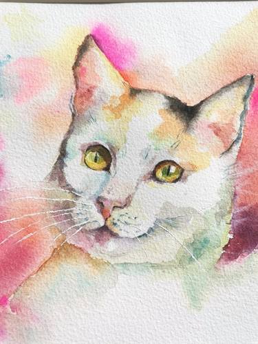 Watercolor cat thumb