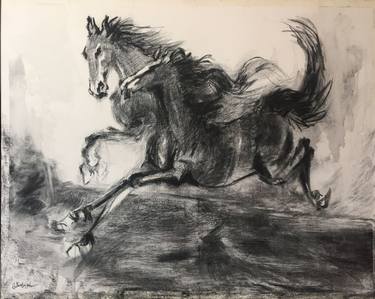 Saatchi Art Artist Ratna Singh; Paintings, “2 PLAYFUL YOUNG HORSES” #art