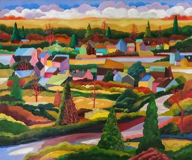Original Modern Landscape Paintings by ELAINE KARTON