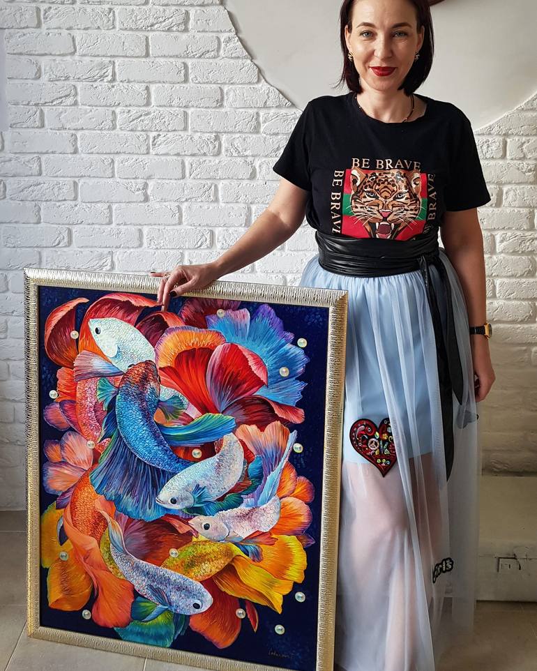 Original Modern Fish Painting by Tatiana Lobanova