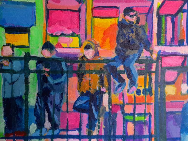 Original Expressionism People Painting by Maria Alejandra Mussio
