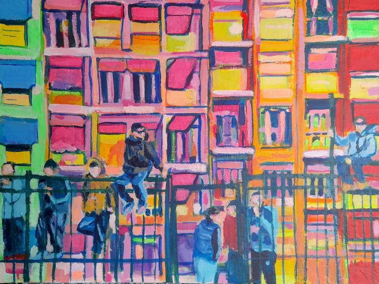Original Expressionism People Painting by Maria Alejandra Mussio
