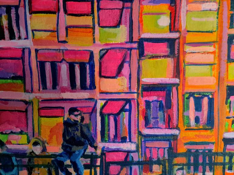 Original Expressionism People Painting by Maria Alejandra Mussio