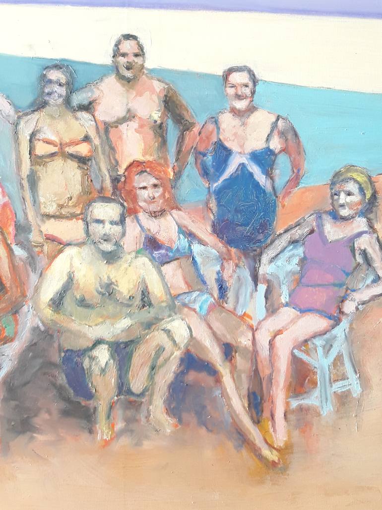Original Art Deco Beach Painting by Alejandra Mussio