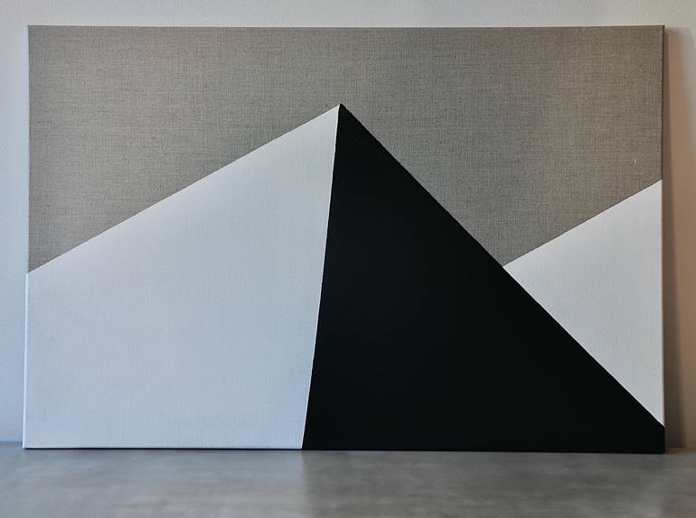 Minimalistic Mountains in Black&White Painting by Stephanie Zaslavsky ...