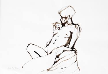 Original Expressionism Nude Drawings by Sue Tatham