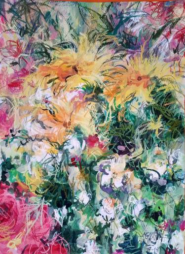 Original Expressionism Floral Painting by Ika Olba