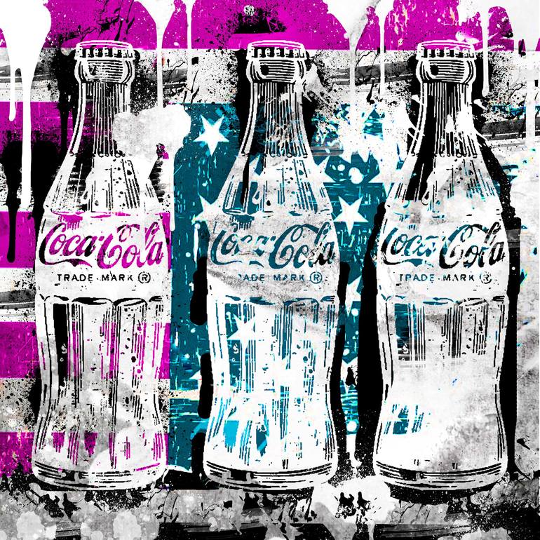 FLUO COKE Painting by Stefano Sandonnini