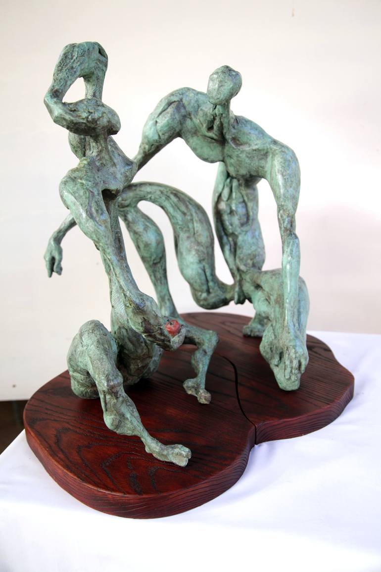 Original Abstract Expressionism People Sculpture by Maureen Quin